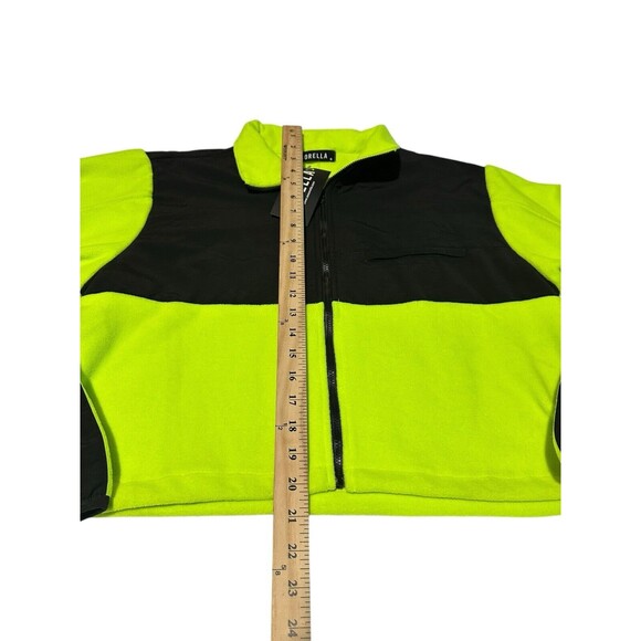 NWT SORELLA Women’s Medium Athletic‎ Fleece Full Zip Jacket Yellow/Black #K10-1 - Picture 4 of 11